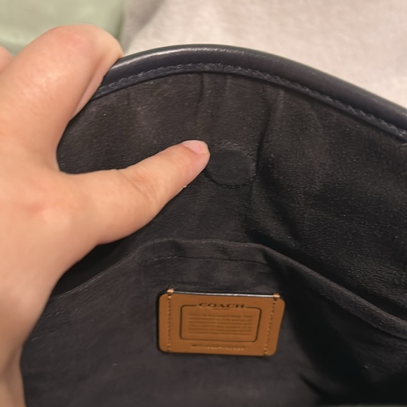 Coach Navy Blue Debossed Patent Carryall Handbag or crossbody - Picture 5 of 8